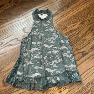 Express Green Lace Tank Top